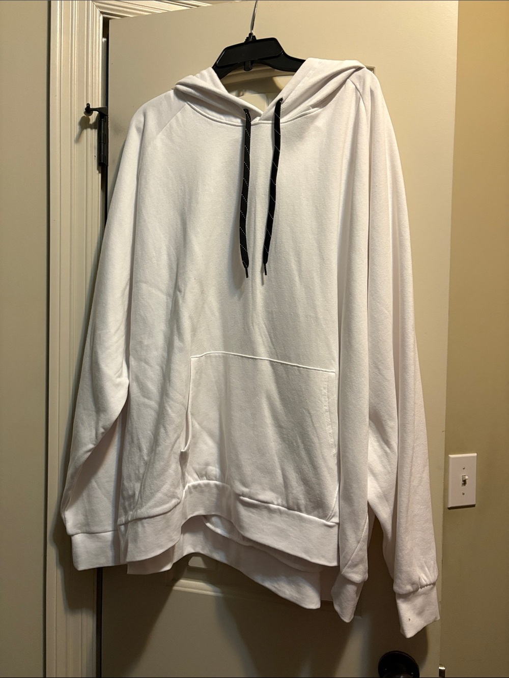 ZELOS White Hoodie with Black Drawstrings